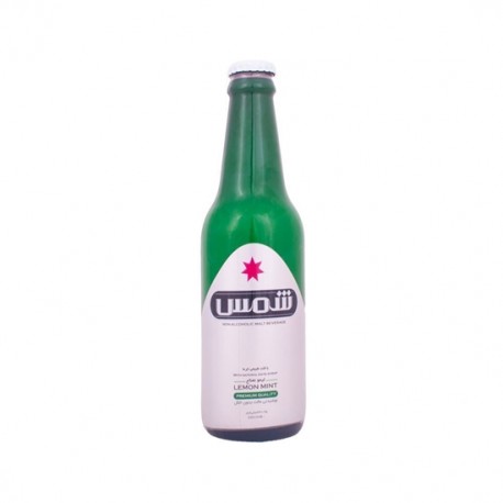 ماءالشعیر مالت گازداربا طعم لیمو نعنا (قند طبیعی خرما) 280 میلی لیتری شمس ماء الشعیر شیشه ای لیمو و نعنا شمس