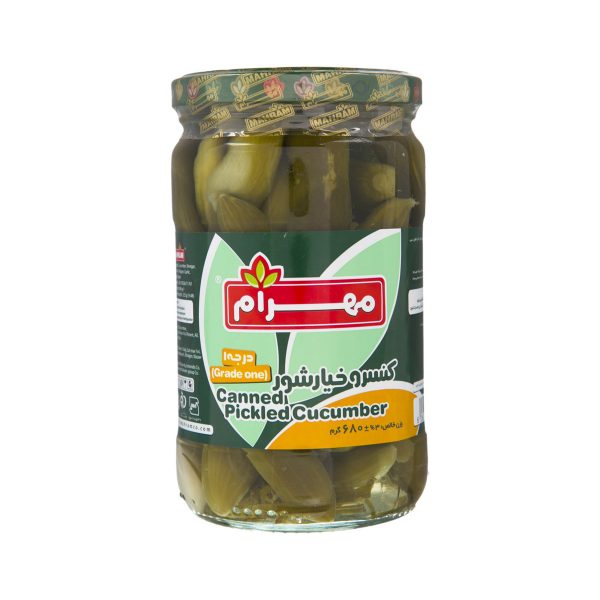 خیار شور درجه یک ۶۸۰ گرمی مهرام