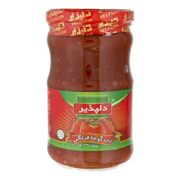 رب گوجه فرنگی شیشه ای ۶۸۰ گرمی دلپذیر